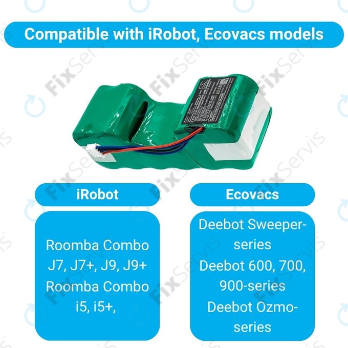 iRobot Roomba Combo-series, Ecovacs Deebot-series - Batéria 4720110 Ni-MH 12.0V 3000mAh HQ