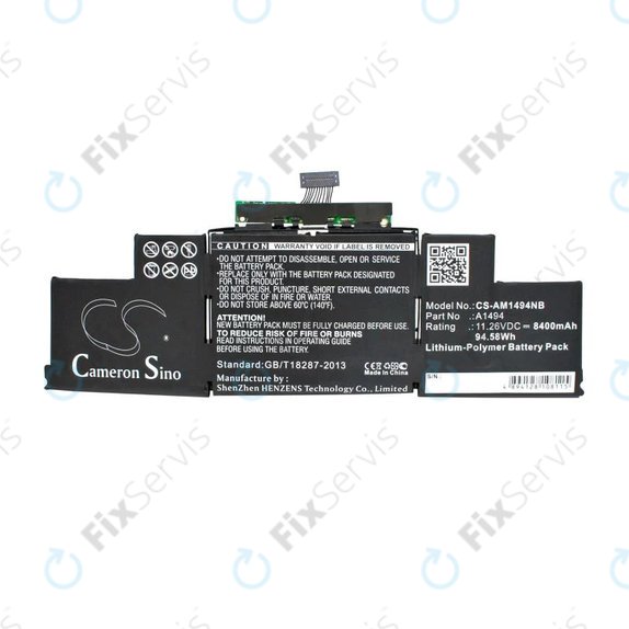Apple MacBook Pro 15" A1398 (Late 2013 - Mid 2014) - Batéria A1494 8400mAh HQ