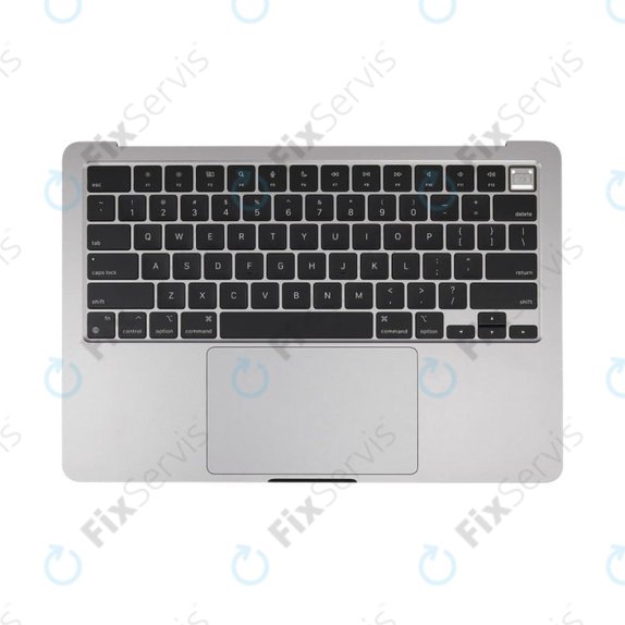 Horný rám klávesnice pre MacBook Air 13", A3113 (2024), s klávesnicou US a batériou, Space Gray, 661-40227, Genuine Apple