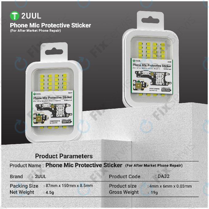 Ochranné nálepky na mikrofón telefónu, 2UUL DA32, 500ks/balenie