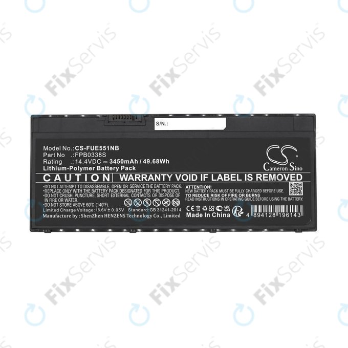 Batéria pre Fujitsu Lifebook E4411, E448, E458, 3450mAh, Li-Pol, 14.4V, FPB0338S, HQ