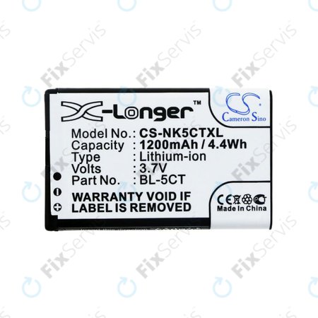 Batéria pre Nokia 5220, 5630, 6303, 6700, C5, 1200mAh, Li-Ion, 3.7V, BL-5CT, HQ