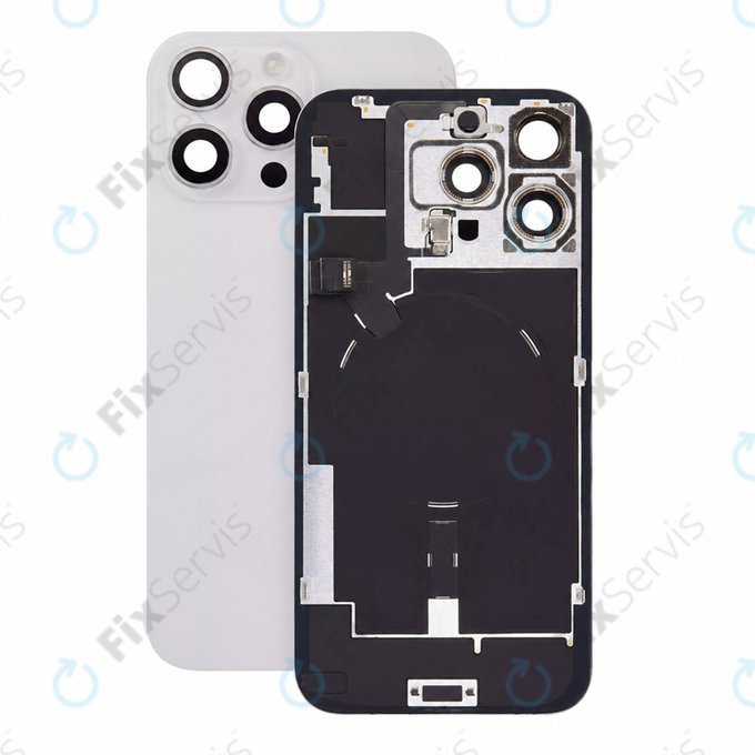 Sklo zadného housingu pre iPhone 16 Pro Max, White Titanium, Pulled A