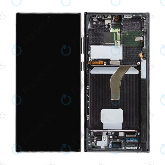 Samsung Galaxy S22 Ultra S908B - LCD Displej + Dotykové Sklo + Rám (Phantom Black) TFT