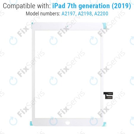Apple iPad (7th Gen 2019, 8th Gen 2020) - Dotykové Sklo (White)