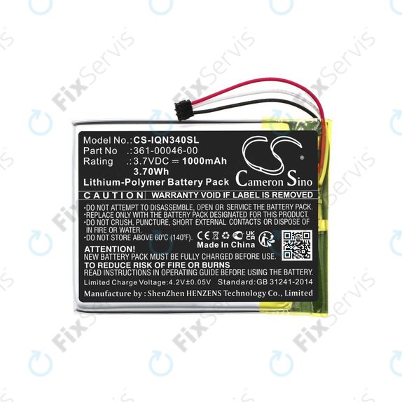 Batéria pre Garmin Dash Cam 20, Nuvi 3400, 1000mAh, Li-Pol, 3.7V, 361-00046-00, HQ