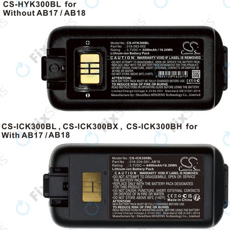 Batéria pre Intermec CK3, CK3A, CK3X, CK3R, CK3C, CK3C1, CK3N, 5200mAh, Li-Ion, 3.7V, 318-034-001, HQ