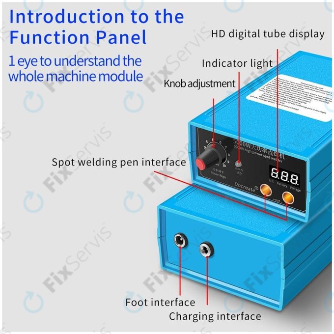 Docreate HPSW 5000W - Mini Zváračka Batérií (4000mAh)