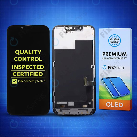 Displej Hard OLED pre iPhone 13 Mini, Dotykové sklo s rámom, FixPremium