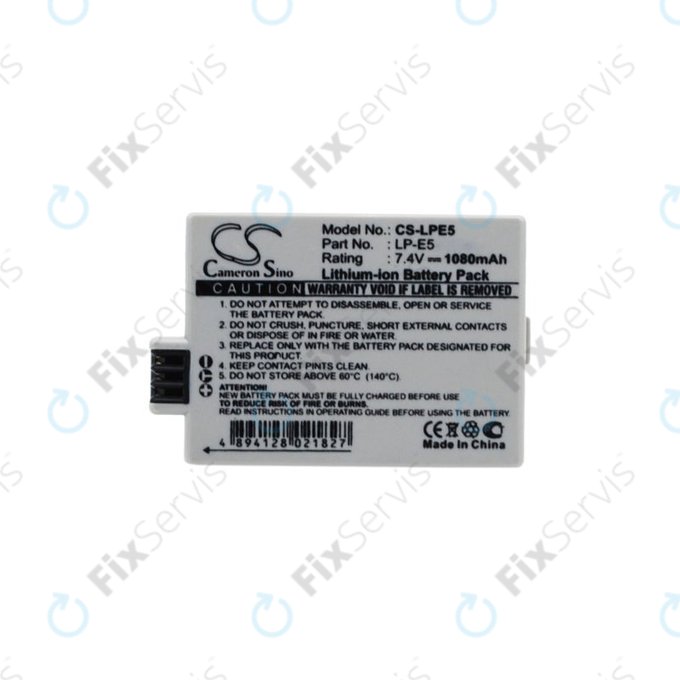 Canon EOS 450D, 500D, 1000D, Kiss F, Kiss X2, Kiss X3, Rebel T1i, XS, XSi - Batéria LP-E5 Li-Ion 1080mAh HQ
