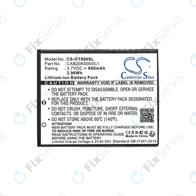 Batéria pre Alcatel One Touch, 800mAh, Li-Ion, 3.7V, BTR510AB, HQ