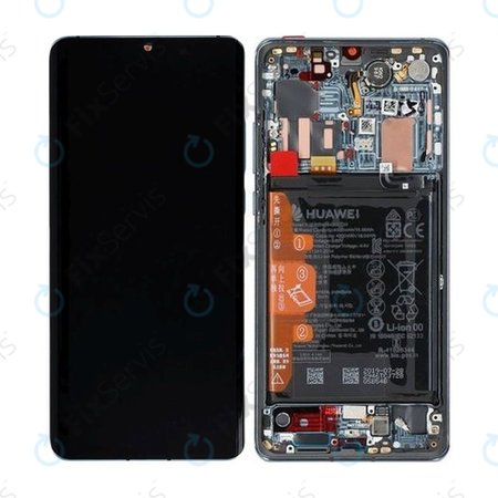 Huawei P30 Pro - LCD Displej + Dotykové Sklo + Rám + Batéria (Mystic Blue) - 02353DGJ Genuine Service Pack