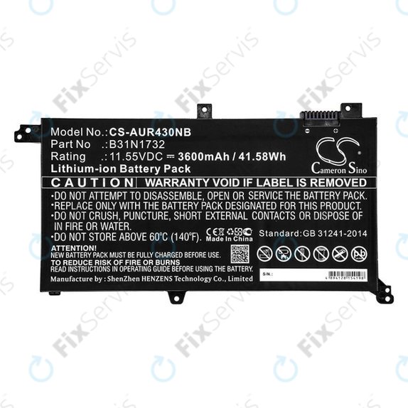 Batéria pre Asus VivoBook S14, S430FA, 3600mAh, Li-Ion, 11.55V, B31N1732, HQ