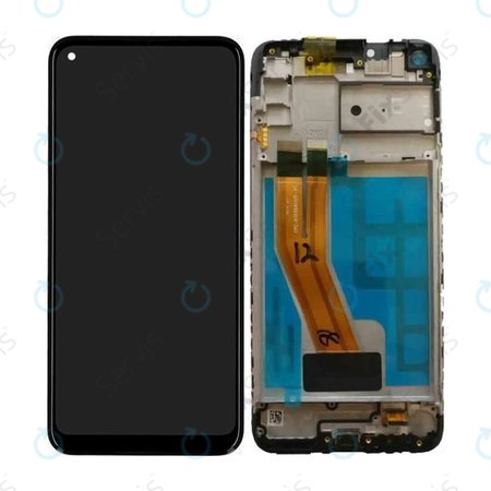 Samsung Galaxy M11 M115F - LCD Displej + Dotykové Sklo + Rám (Black) - GH81-18736A Genuine Service Pack