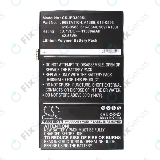 Apple iPad 3, iPad 4 - Batéria 969TA110H, A1389, 616-0593 11500mAh HQ