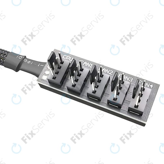 PWM rozbočovač ventilátorov, 4-pin, 5-portový