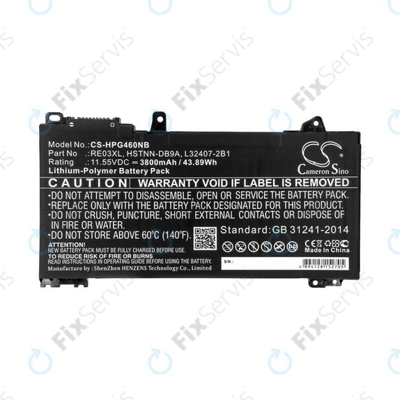 Batéria pre HP ProBook 455, 450, 445, 440, 430 G6, 3800mAh, Li-Pol, 11.55V, RE03XL, HQ