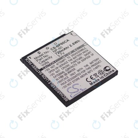 Batéria pre Casio Exilim Zoom EX-Z19, EX-Z85, EX-Z9, 720mAh, Li-Ion, 3.7V, NP-60, HQ