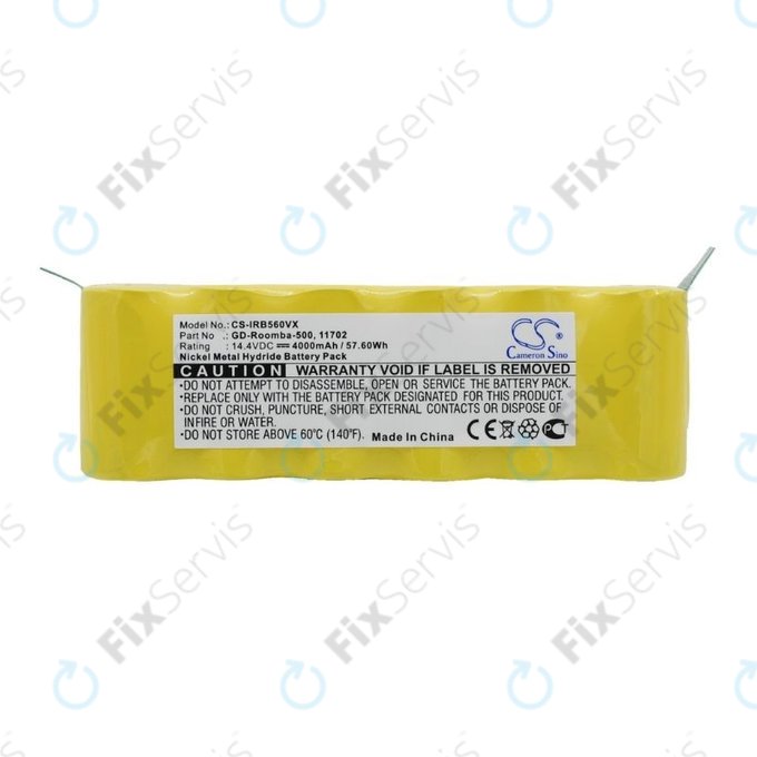 iRobot Roomba 500, 600, 700, 800, 900-series, R3, Scooba 450, Vileda 137173 - Batéria 11702, GD-Roomba-500, VAC-500NMH-33 Ni-MH 14.4V 4000mAh HQ