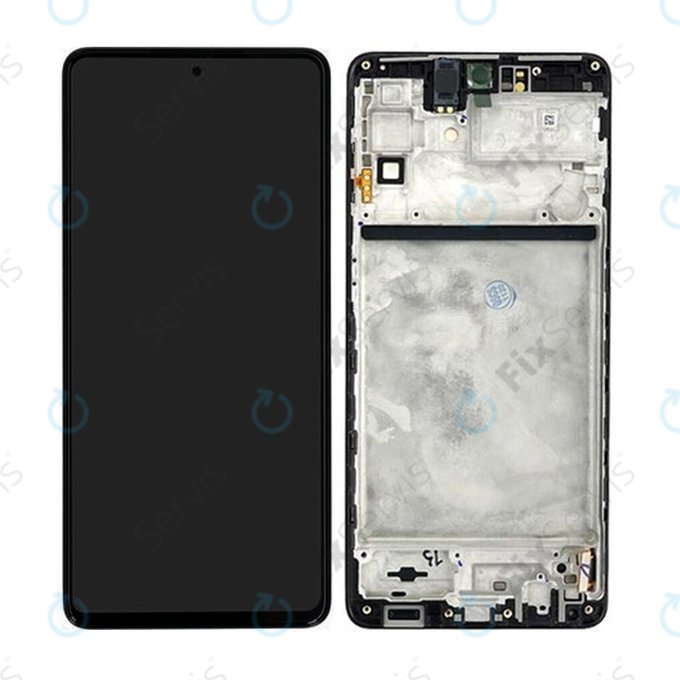 Samsung Galaxy M53 5G M536B - LCD Displej + Dotykové Sklo + Rám (Black) - GH82-28812A, GH82-28895A Genuine Service Pack