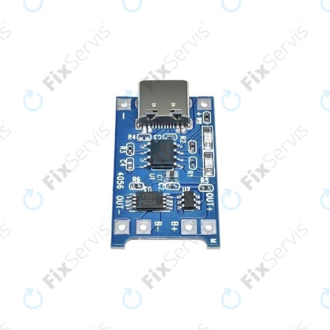 Nabíjací modul TP4056 pre 18650 Li-ion batériu, USB-C, 1 A