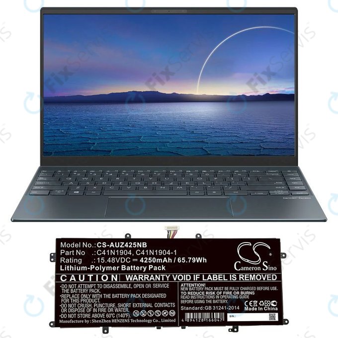 Batéria pre Asus Zenbook 13, Zenbook 14, 4250mAh, Li-Pol, 15.48V, C41N1904, HQ