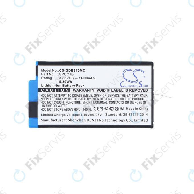 Batéria pre GoPro Max, Max 360, Acbat-001, 1400mAh, Li-Ion, 3.85V, SPCC1B, HQ