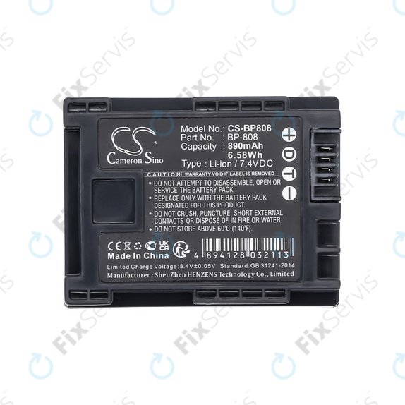 Batéria pre Canon FS10, FS11, FS100, 890mAh, Li-Ion, 7.4V, BP-808, HQ