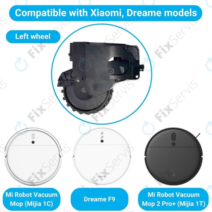 Xiaomi Dreame F9, Mi Robot Vacuum Mop (Mijia 1C), 2 Pro+ (Mijia 1T) - Koleso s Motorom (Ľavé) (Čierne)