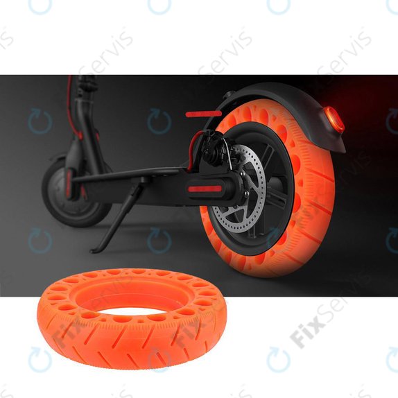 Xiaomi Mi Electric Scooter 1S, 2 M365, Essential, Pro, Pro 2 - Odolná Plná Bezdušová Pneumatika (Typ 1) (Red)