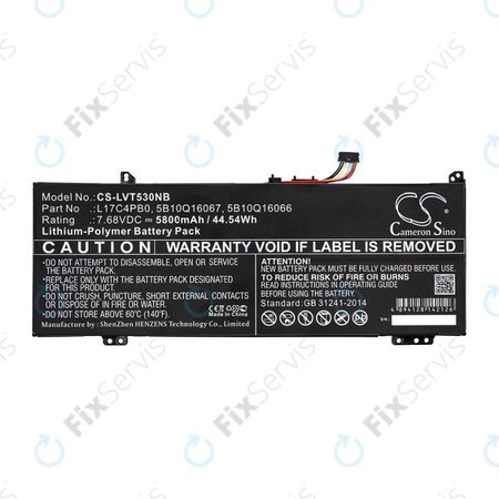 Batéria pre Lenovo Air 14, Flex 6, Ideapad 530, Yoga 530, 5800mAh, Li-Pol, 7.68V, L17C4PB0, HQ