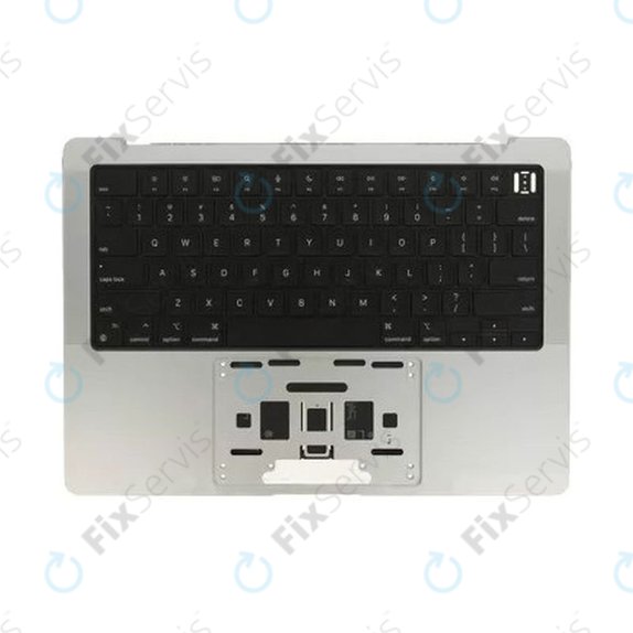 Horný rám klávesnice pre MacBook Pro 14", A2442 (Late 2021), A2779 (Early 2023), s klávesnicou US a batériou, Silver, 661-32211, Genuine Apple