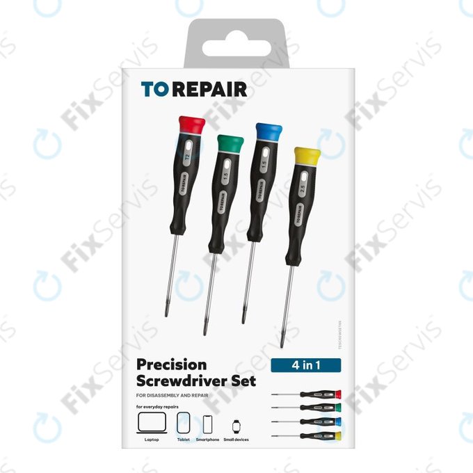 SBS - Presná mini sada skrutkovačov pre drobnú elektroniku 4v1