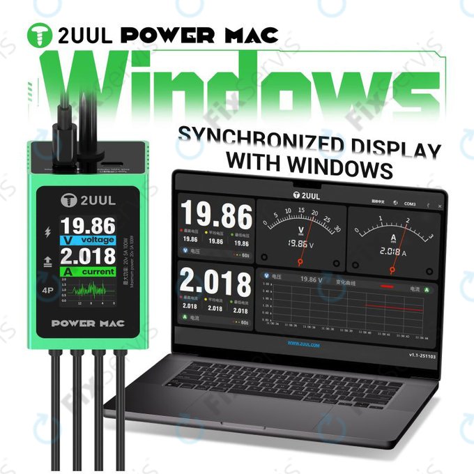 Diagnostický napájací kábel s displejom pre notebooky, 2UUL PW08