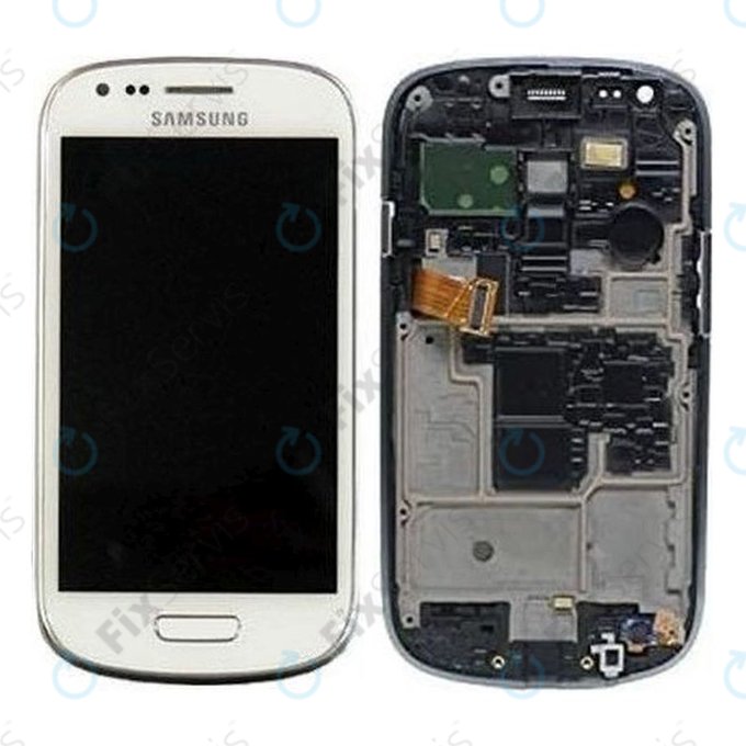 Samsung Galaxy S3 Mini i8190 - LCD Displej + Dotykové Sklo + Rám (White) - GH97-14204A Genuine Service Pack