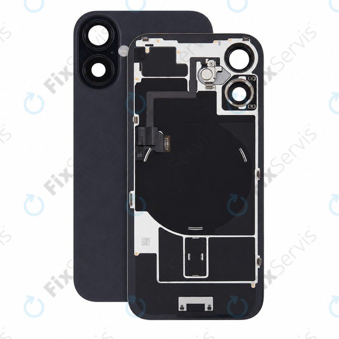 Sklo zadného housingu pre iPhone 16, Black, Pulled A