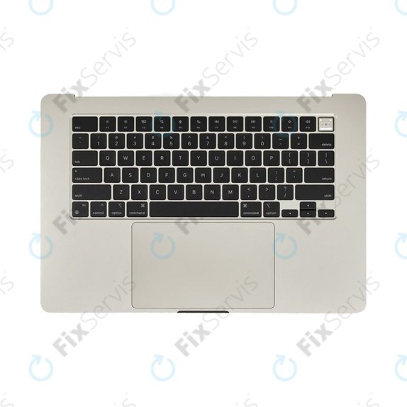 Horný rám klávesnice pre MacBook Air 15", A3114 (2024), s klávesnicou US a batériou, Starlight, 661-40268, Genuine Apple