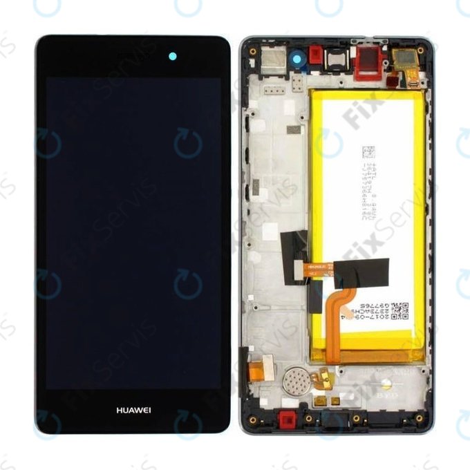 Huawei P8 Lite ALE-L21 - LCD Displej + Dotykové Sklo + Rám + Batéria (Black) - 02350KCW, 02350KCC, 02350KCB, 02350JVD Genuine Service Pack