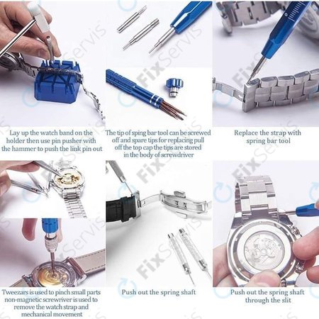 Sada hodinárskych nástrojov na opravu hodiniek - 185ks