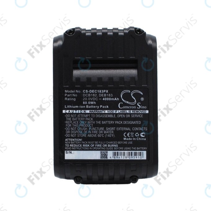 DeWalt DC-series, Klein Tools ACSR, D3, EHS, MCM-series - Batéria DCB182, DCB183, BAT207T44H, BAT20GD1 4000mAh HQ