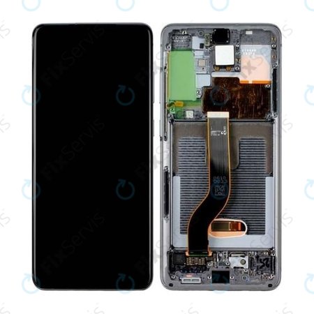 Samsung Galaxy S20 Plus G985F - LCD Displej + Dotykové Sklo + Rám (Cosmic Gray) - GH82-22134E, GH82-22145E Genuine Service Pack
