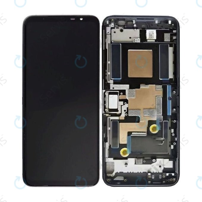 Asus ROG Phone 6D AI2203 - LCD Displej + Dotykové Sklo + Rám (Space Gray) OLED