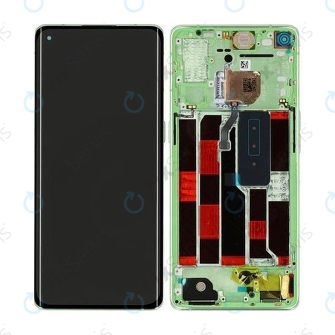 Oppo Reno 4 Pro - LCD Displej + Dotykové Sklo + Rám (Green Glitter) - 4905501 Genuine Service Pack