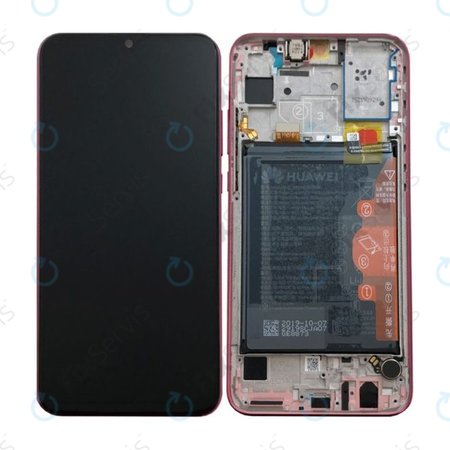 Huawei Honor 20 Lite - LCD Displej + Dotykové Sklo + Rám + Batéria (Phantom Red) - 02352QMU Genuine Service Pack
