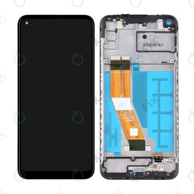 Samsung Galaxy A11 A115F - LCD Displej + Dotykové Sklo + Rám (Black) - GH81-18760A Genuine Service Pack