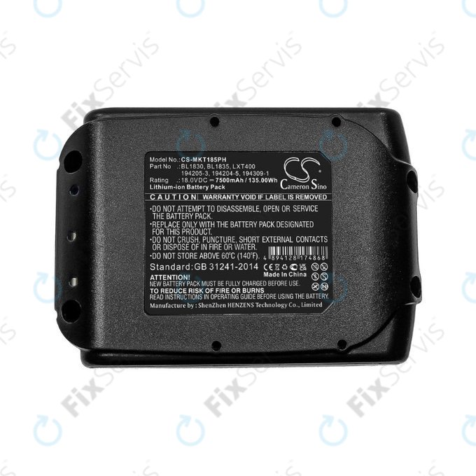 Makita 18V - Batéria BL1830, BL1835, LXT400,194205-3, 194204-5, 194309-1 Li-Ion 18.0V 7500mAh HQ
