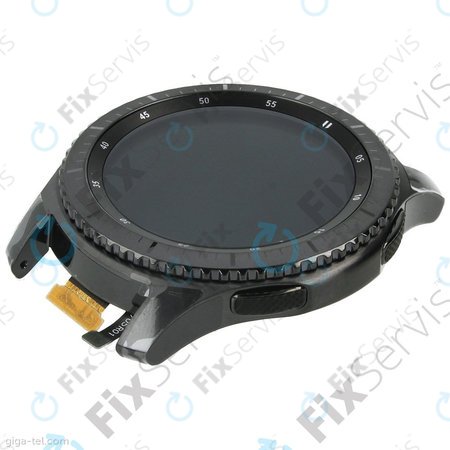 Samsung Gear S3 Frontier R760, R765 - LCD Displej + Dotykové Sklo + Rám (Space Gray) - GH97-19658A Genuine Service Pack