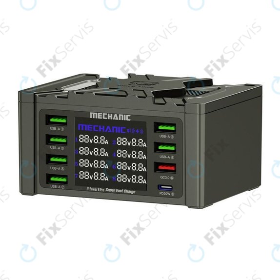 Mechanic V-Power 8 Pro - USB Servisná Nabíjacia Stanica s USB-C, USB 3.0