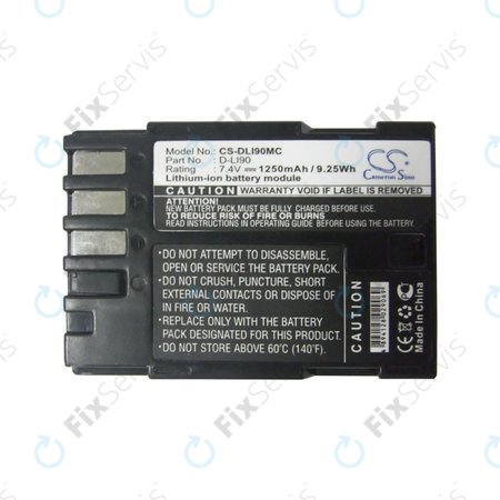 Batéria pre Pentax 645d, K-5, 1250mAh, Li-Ion, 7.4V, D-LI90, HQ