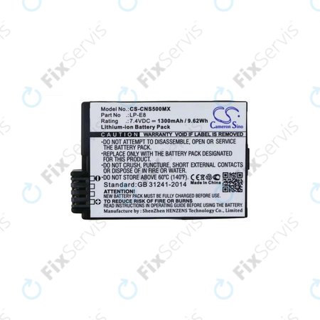 Canon EOS 550D, 600D, 650D, 700D, Kiss X4, X5, X6i, Rebel T2i, T3i, T4i, T5i - Batéria LP-E8 Li-Ion 1300mAh HQ